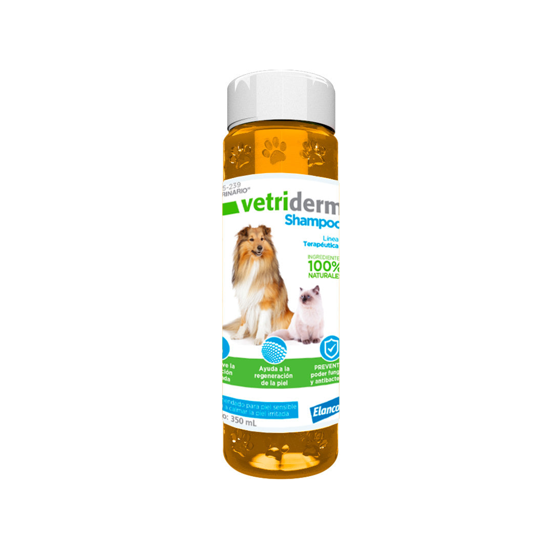 Vetriderm Shampoo Terapéutico para Perros y Gatos - 350 ml (Piel Sensible)