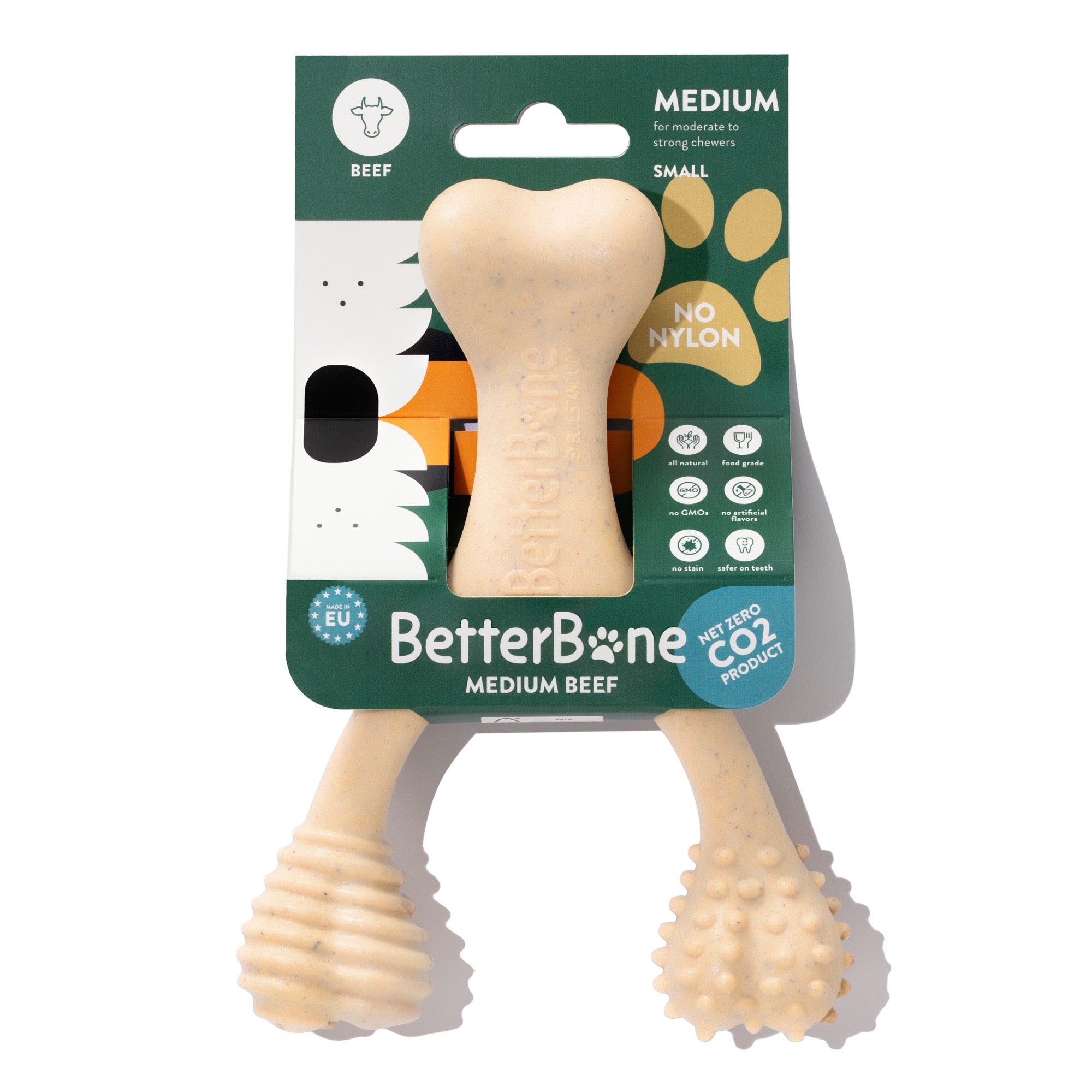 BetterBone MEDIUM Beef: Hueso Masticable con CARNE para Perros