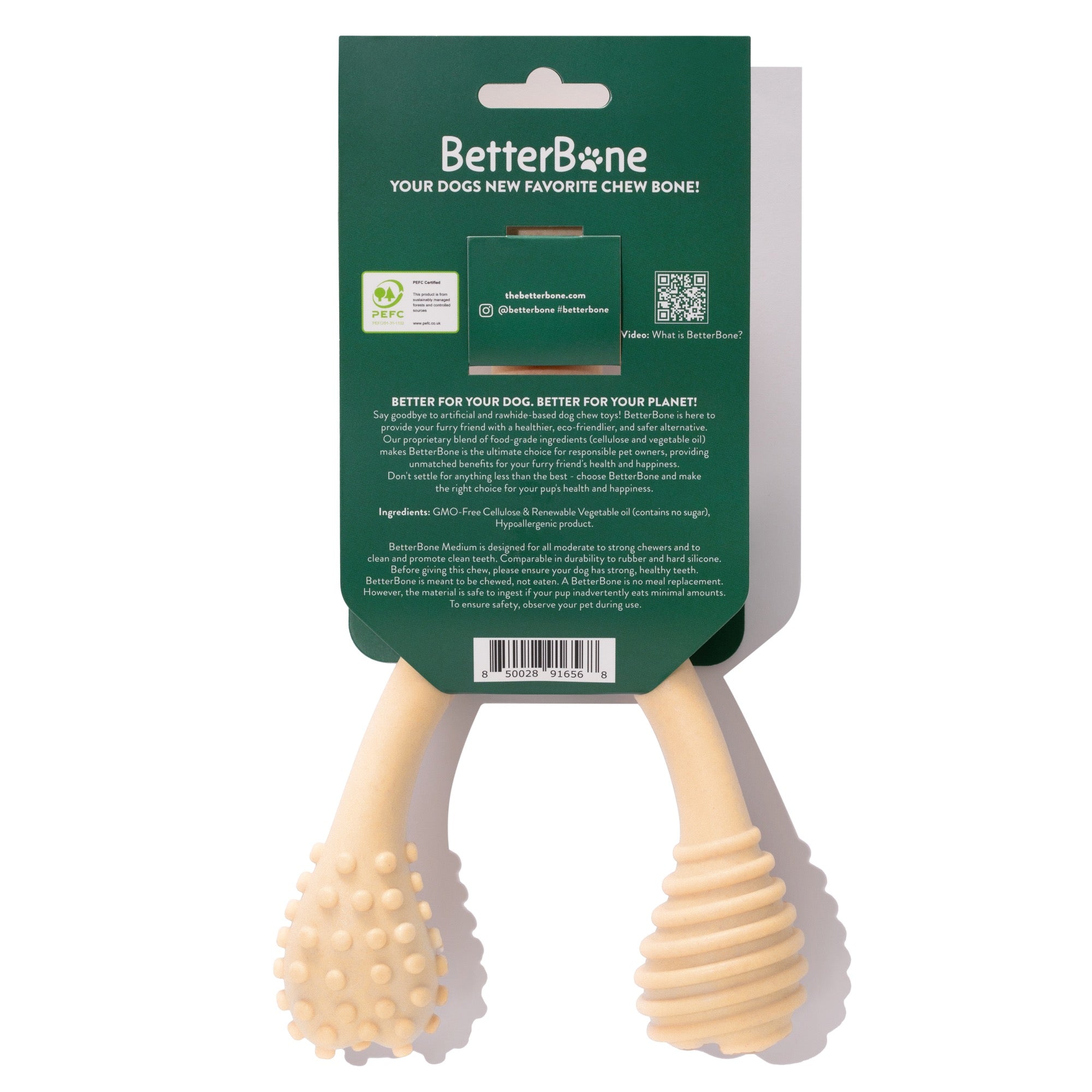 BetterBone MEDIUM: Hueso Masticable HIPOALERGENICO para Perros