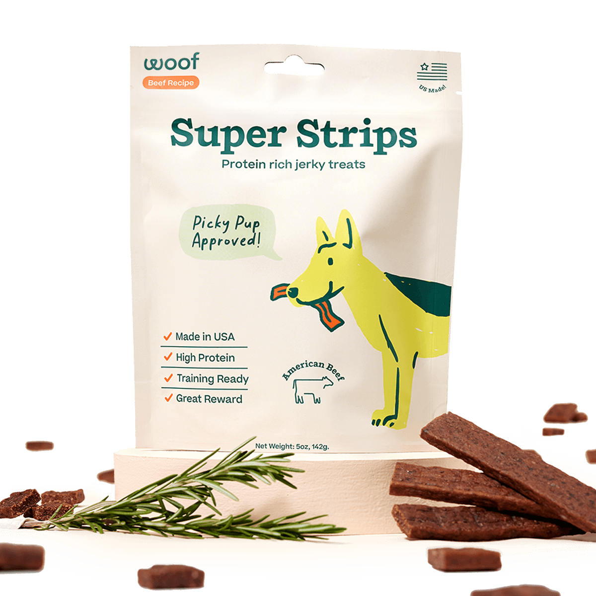 Super Strips de Res para Perros | Snacks Naturales y Saludables de Woof