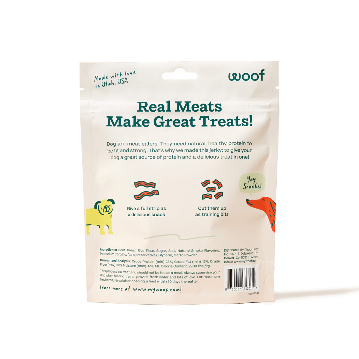 Super Strips de Res para Perros | Snacks Naturales y Saludables de Woof