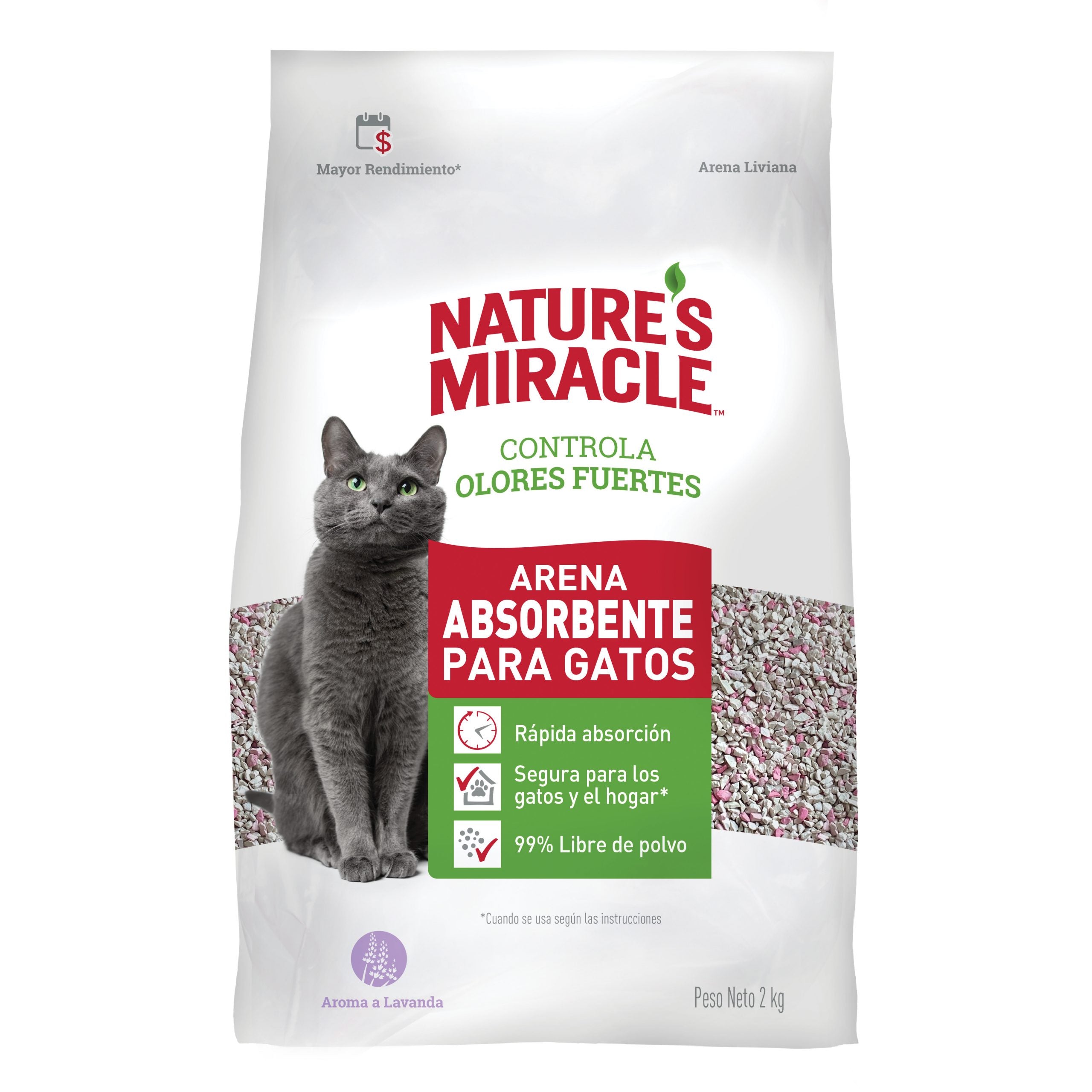 Arena Absorbente para Gatos con Aroma a Lavanda - Control de Olores Fuertes | Nature’s Miracle®