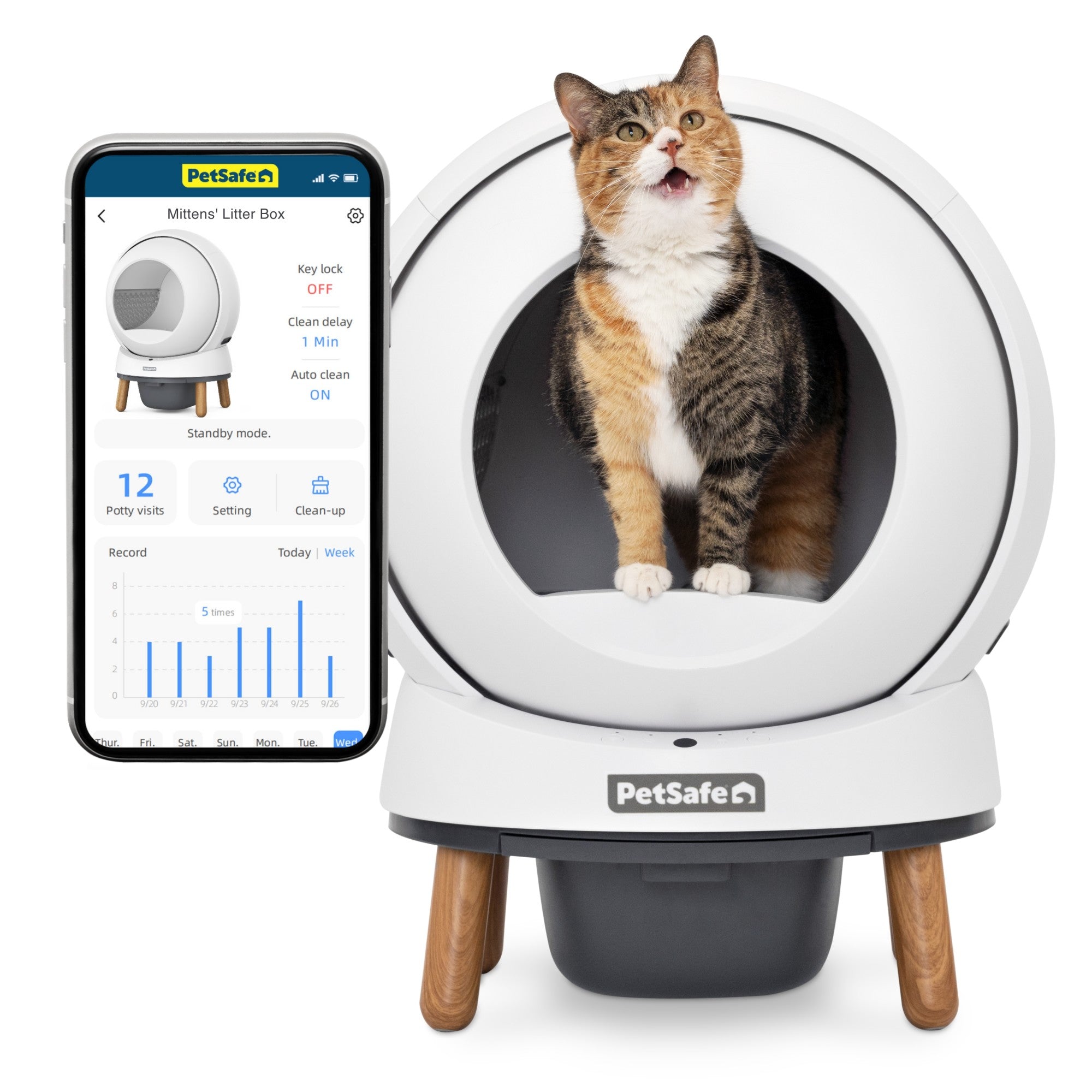 ScoopFree® SmartSpin™ Arenero Automático para Gatos con Autolimpieza y Control de Olores | PetSafe®