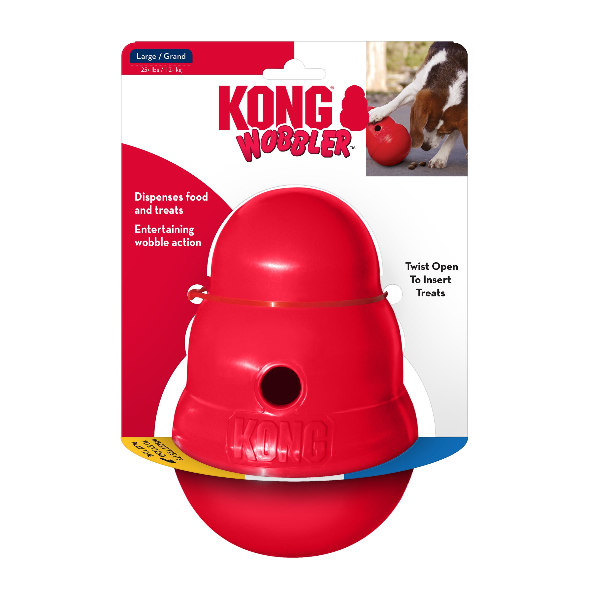 KONG WOBBLER - Juguete dispensador de alimento y premios para perros