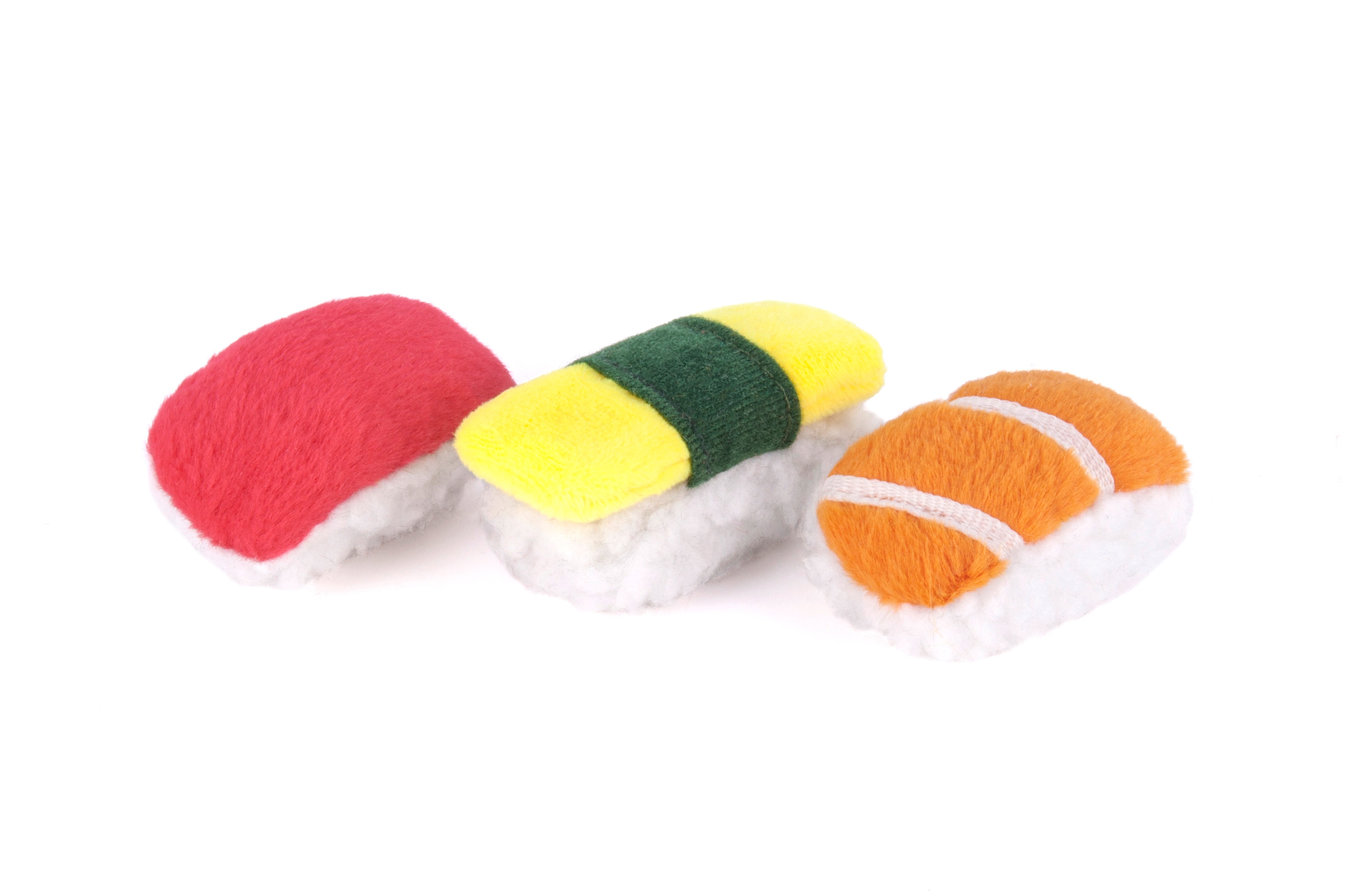 Feline Frenzy Juguete con Catnip para Gatos - Sassy Sushi (3 Piezas) | Pet P.L.A.Y.