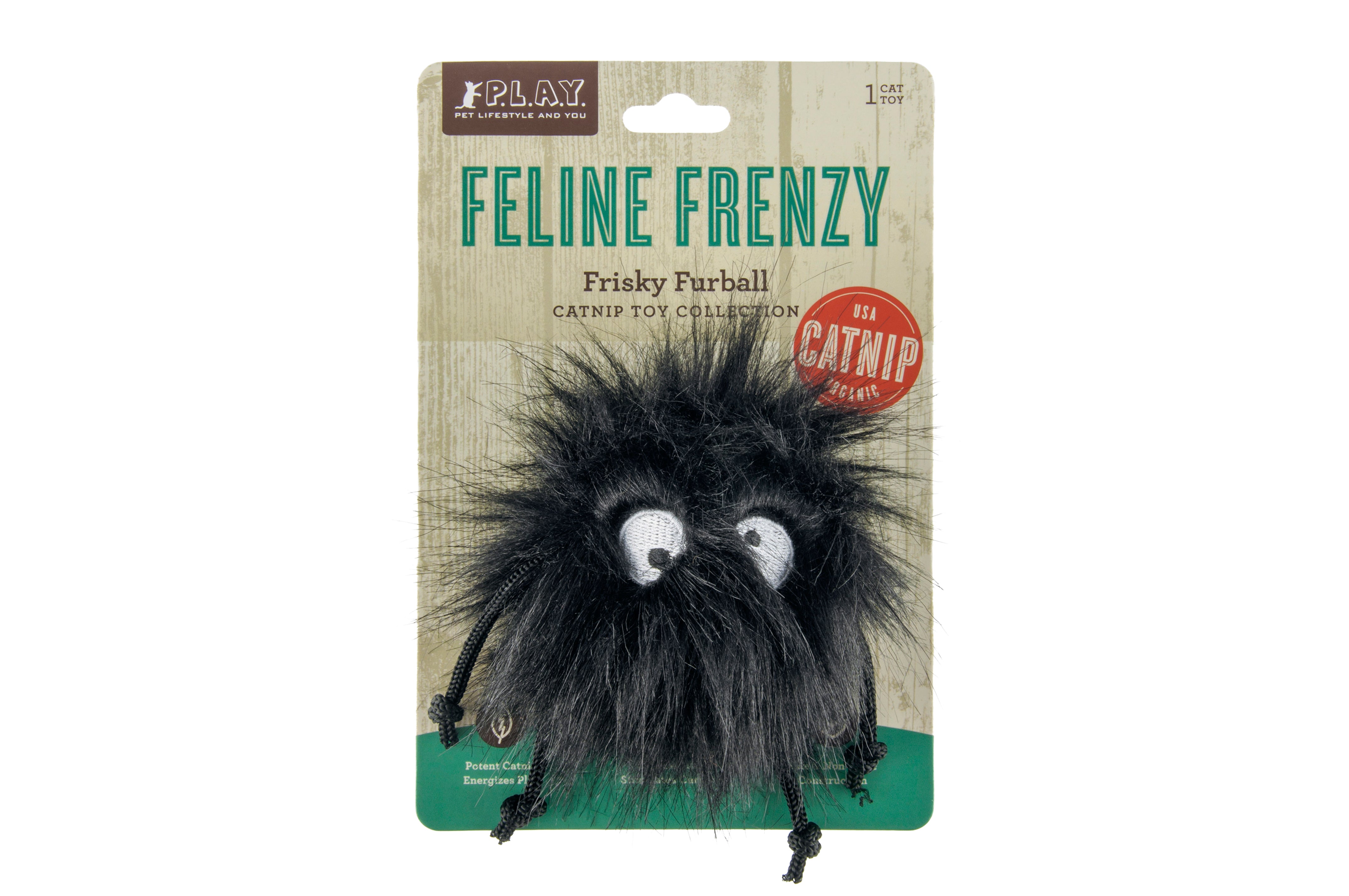 Feline Frenzy Juguete con Catnip para Gatos - Frisky Furball | Pet P.L.A.Y.