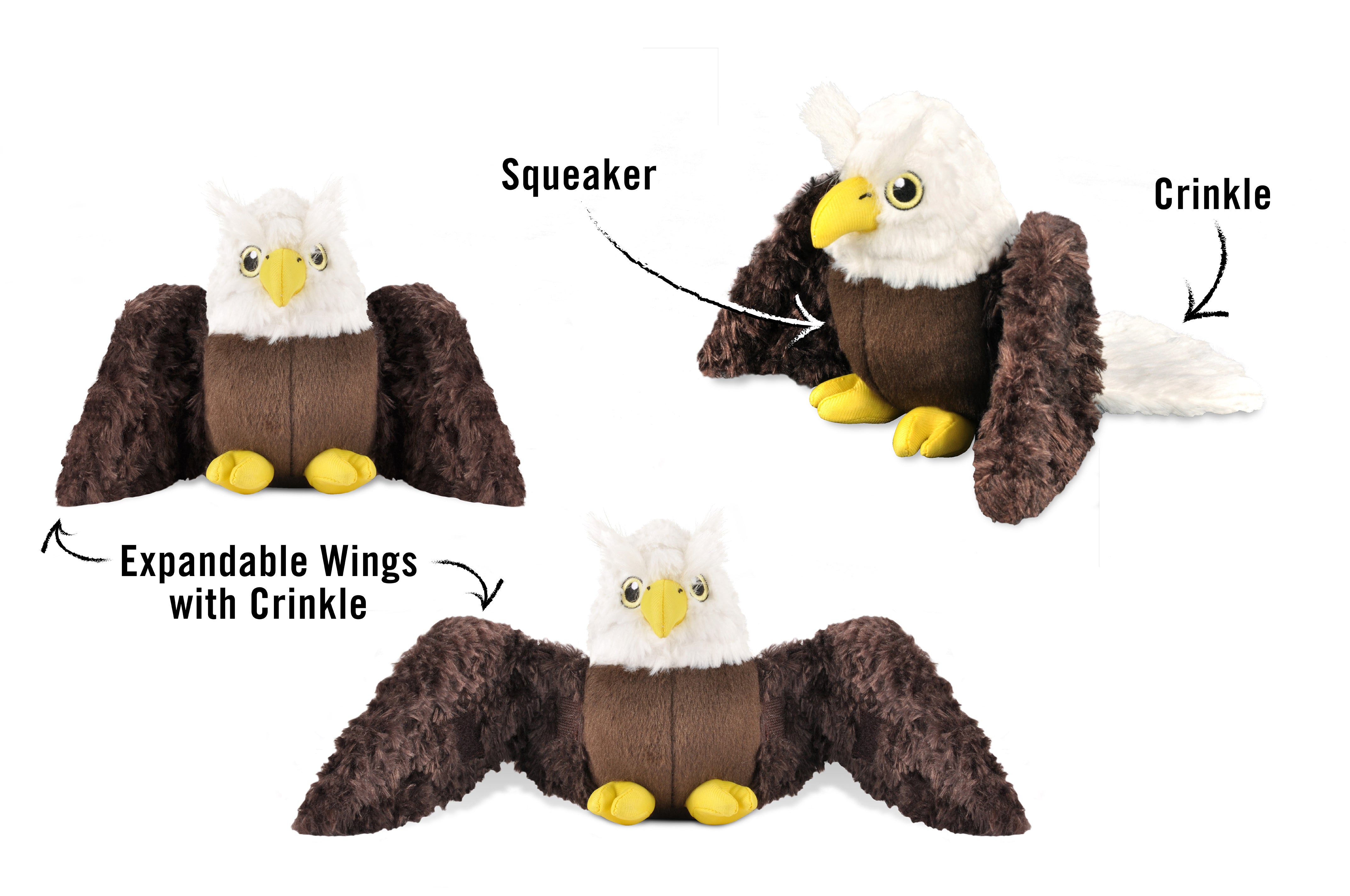 Edgar el Águila - Juguete de Peluche para Perros Fetching Flock™ | Pet P.L.A.Y.