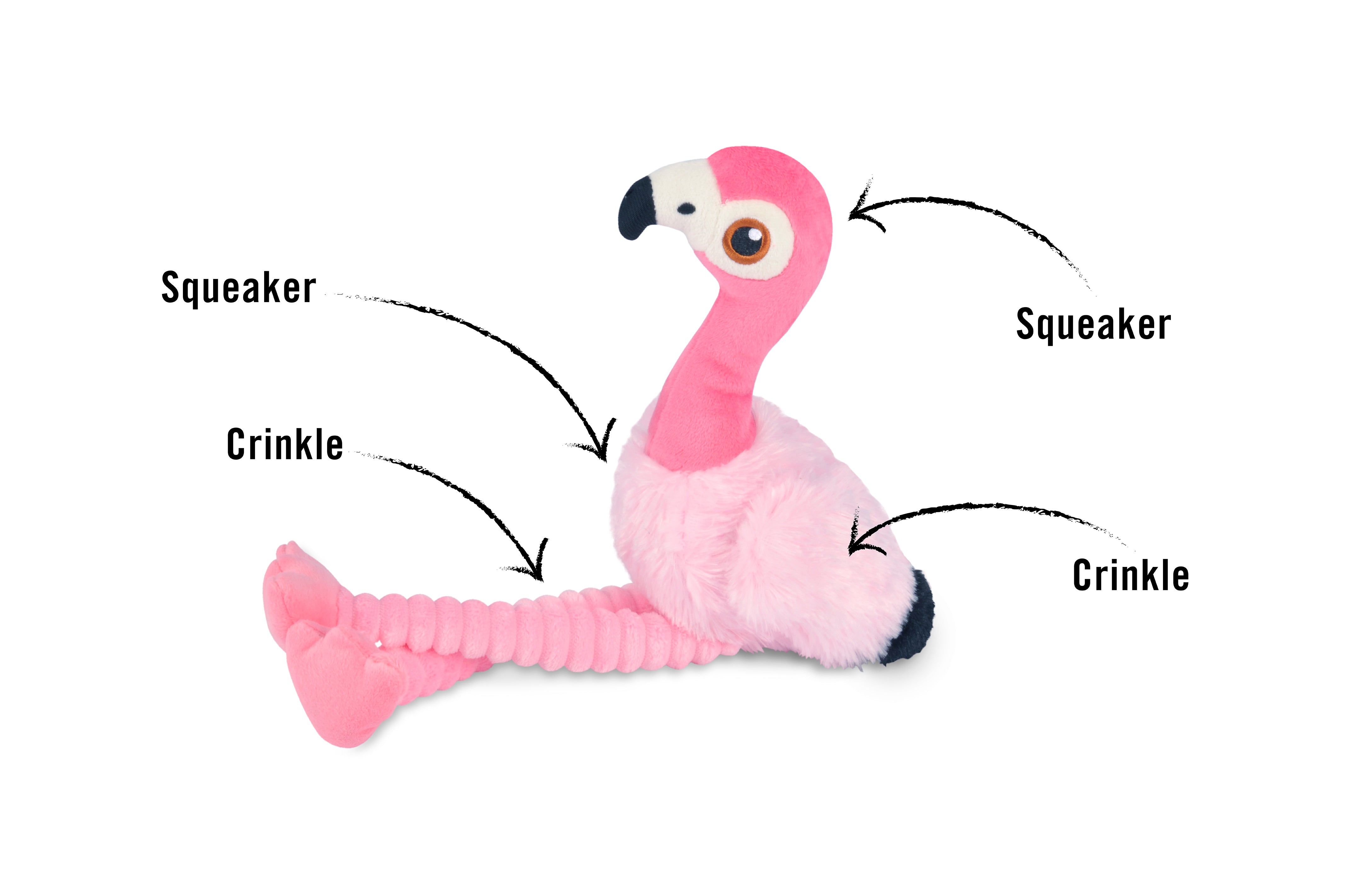 Flora el Flamingo - Juguete de Peluche para Perros Fetching Flock™ | Pet P.L.A.Y.