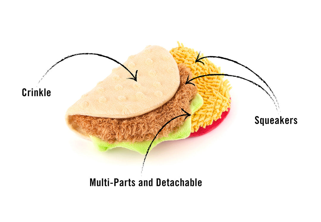 El Taco - Juguete de Peluche para Perros International Classic™ | Pet P.L.A.Y.