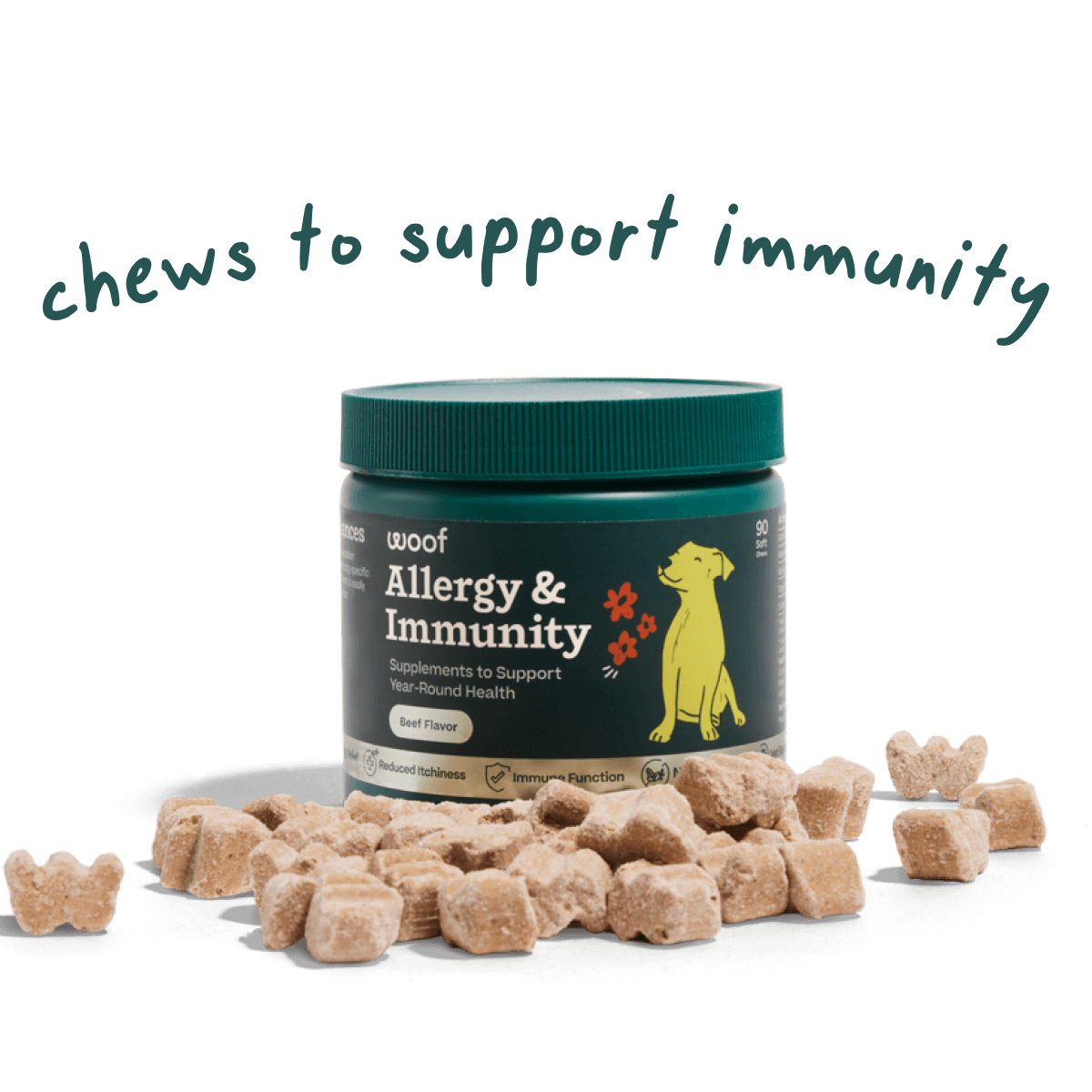 Chews Allergy & Immunity para Perros | Apoyo Inmunológico Natural de Woof