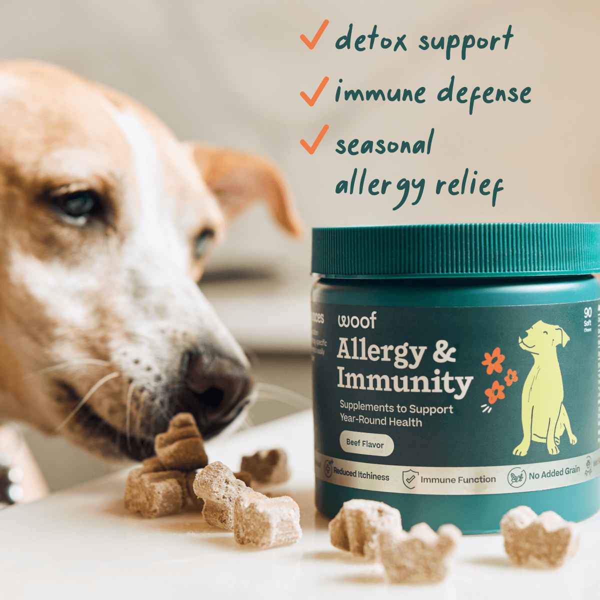 Chews Allergy & Immunity para Perros | Apoyo Inmunológico Natural de Woof