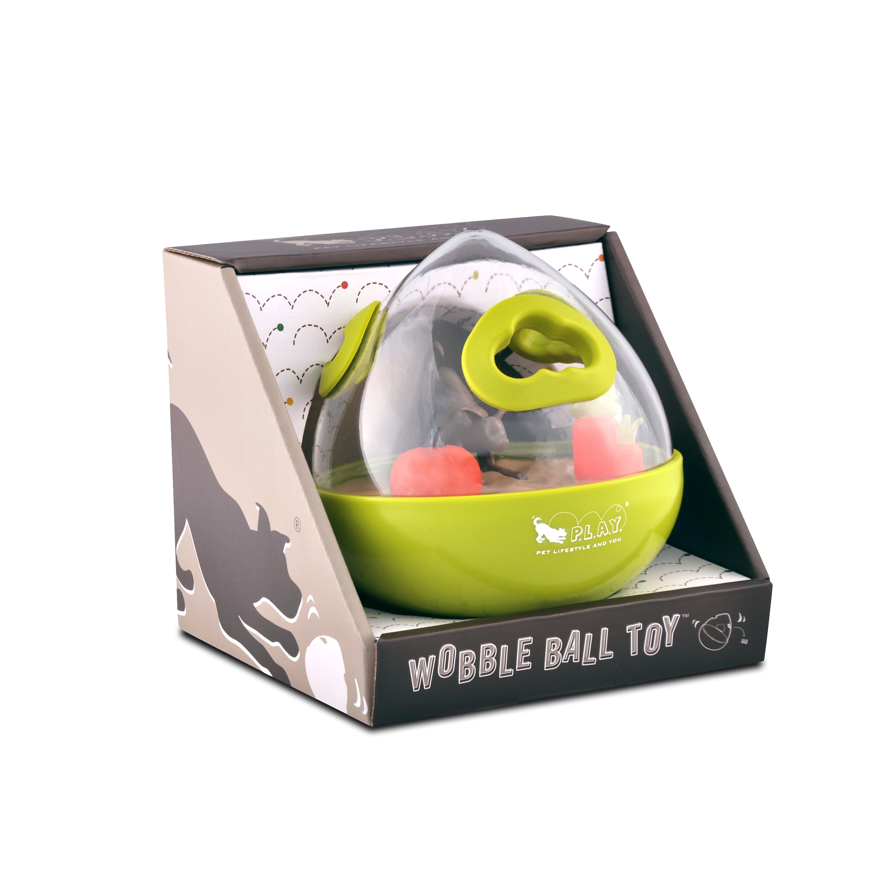 Wobble Ball Juguete Dispensador de Premios para Perros - Verde | Pet P.L.A.Y.