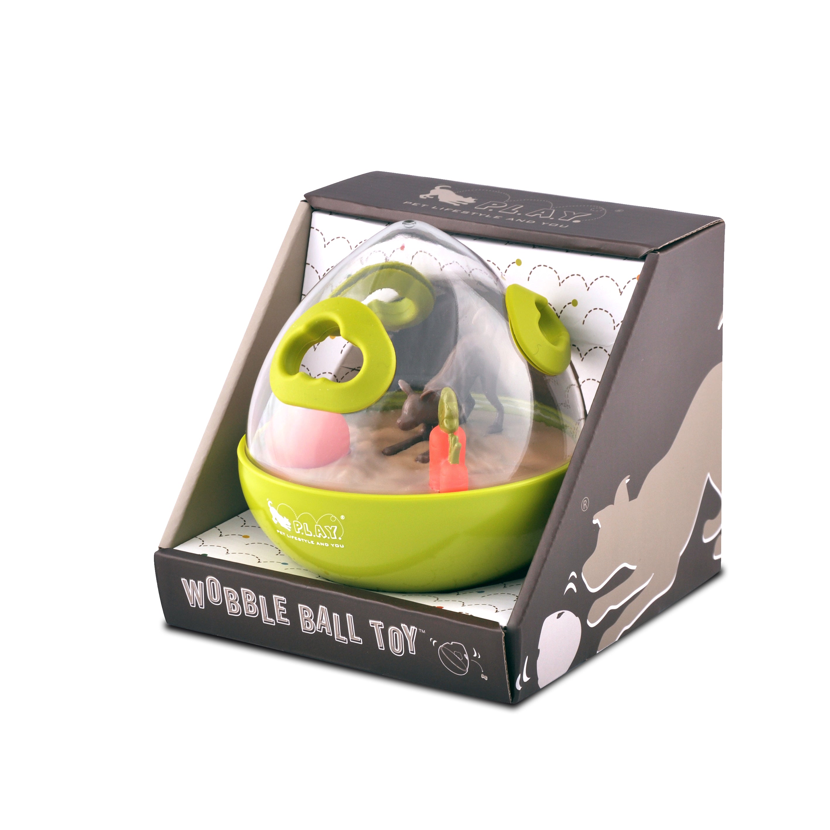 Wobble Ball Juguete Dispensador de Premios para Perros - Verde | Pet P.L.A.Y.