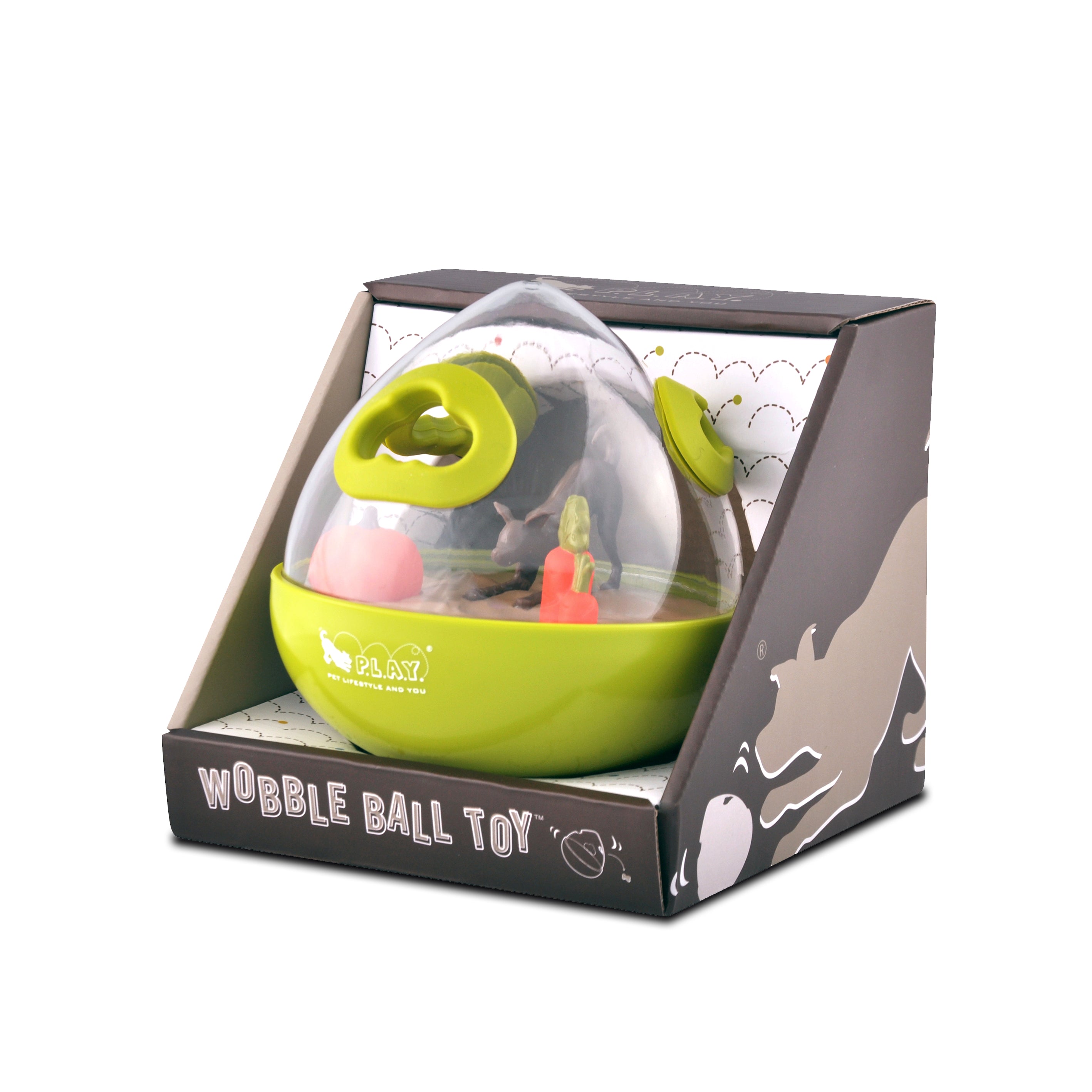 Wobble Ball Juguete Dispensador de Premios para Perros - Verde | Pet P.L.A.Y.