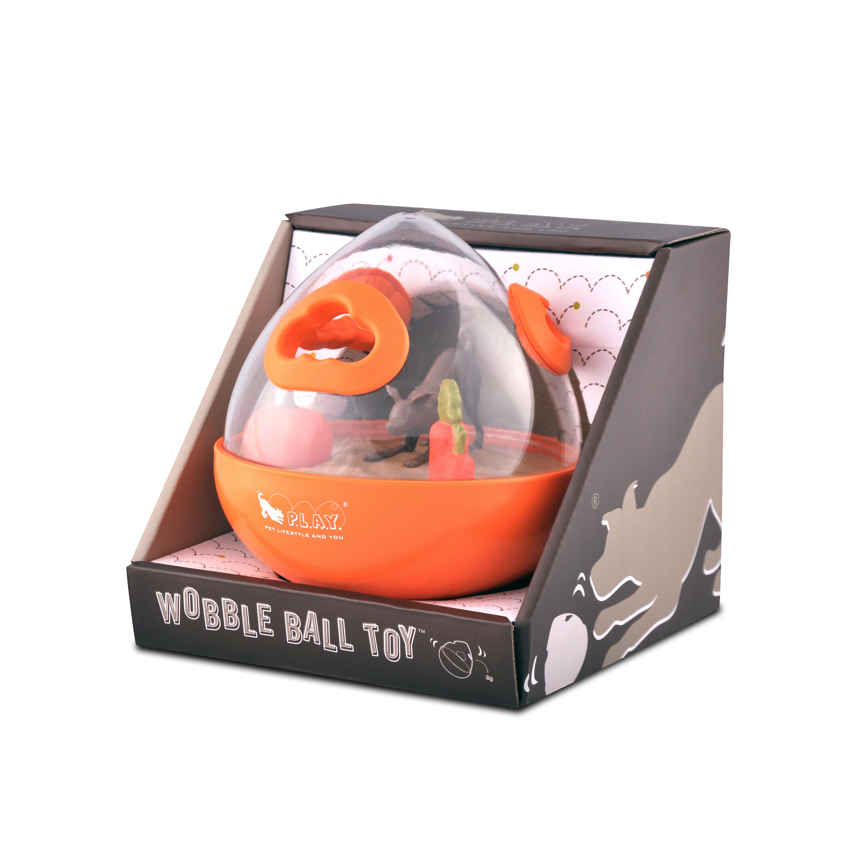 Wobble Ball Juguete Dispensador de Premios para Perros - Naranja | Pet P.L.A.Y.