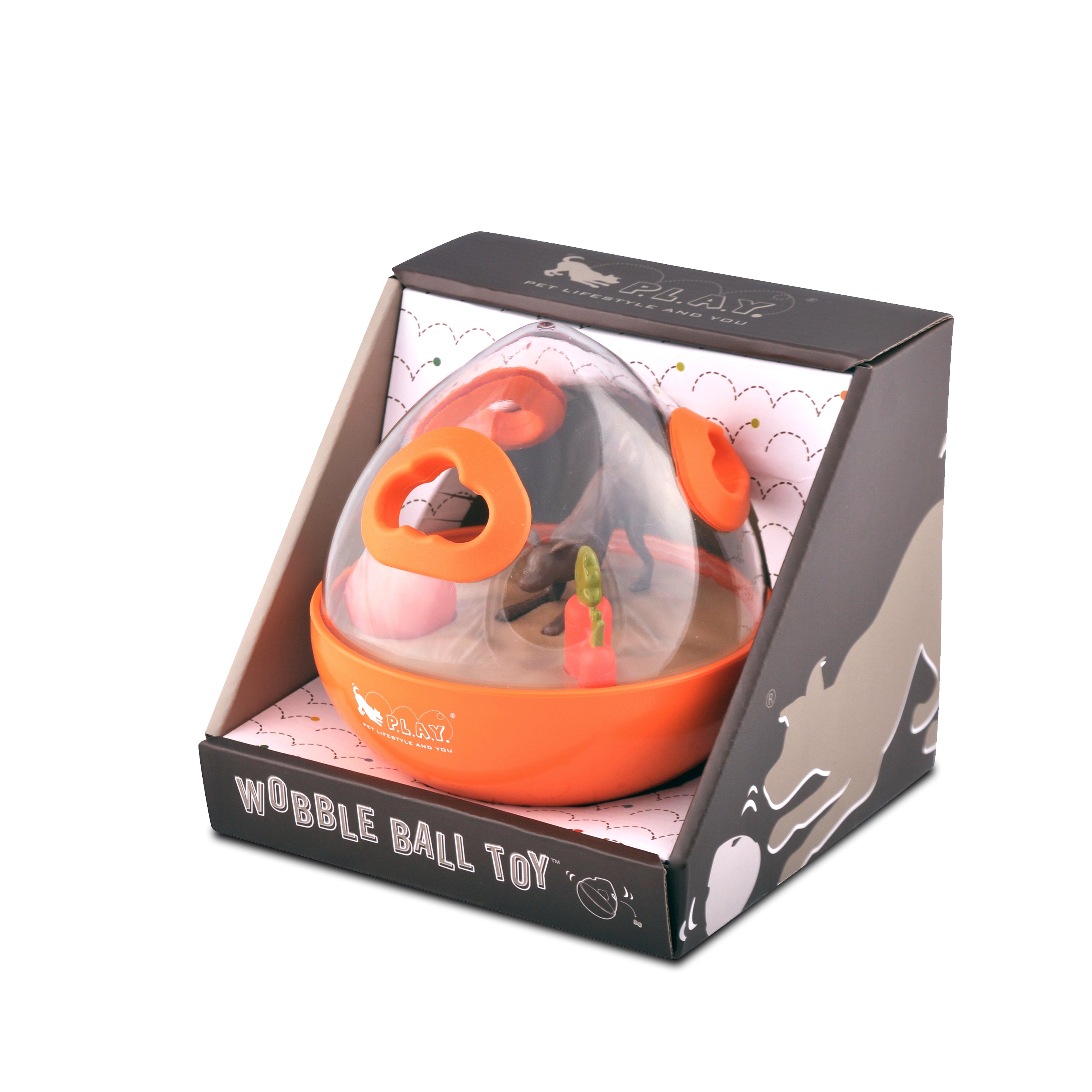 Wobble Ball Juguete Dispensador de Premios para Perros - Naranja | Pet P.L.A.Y.