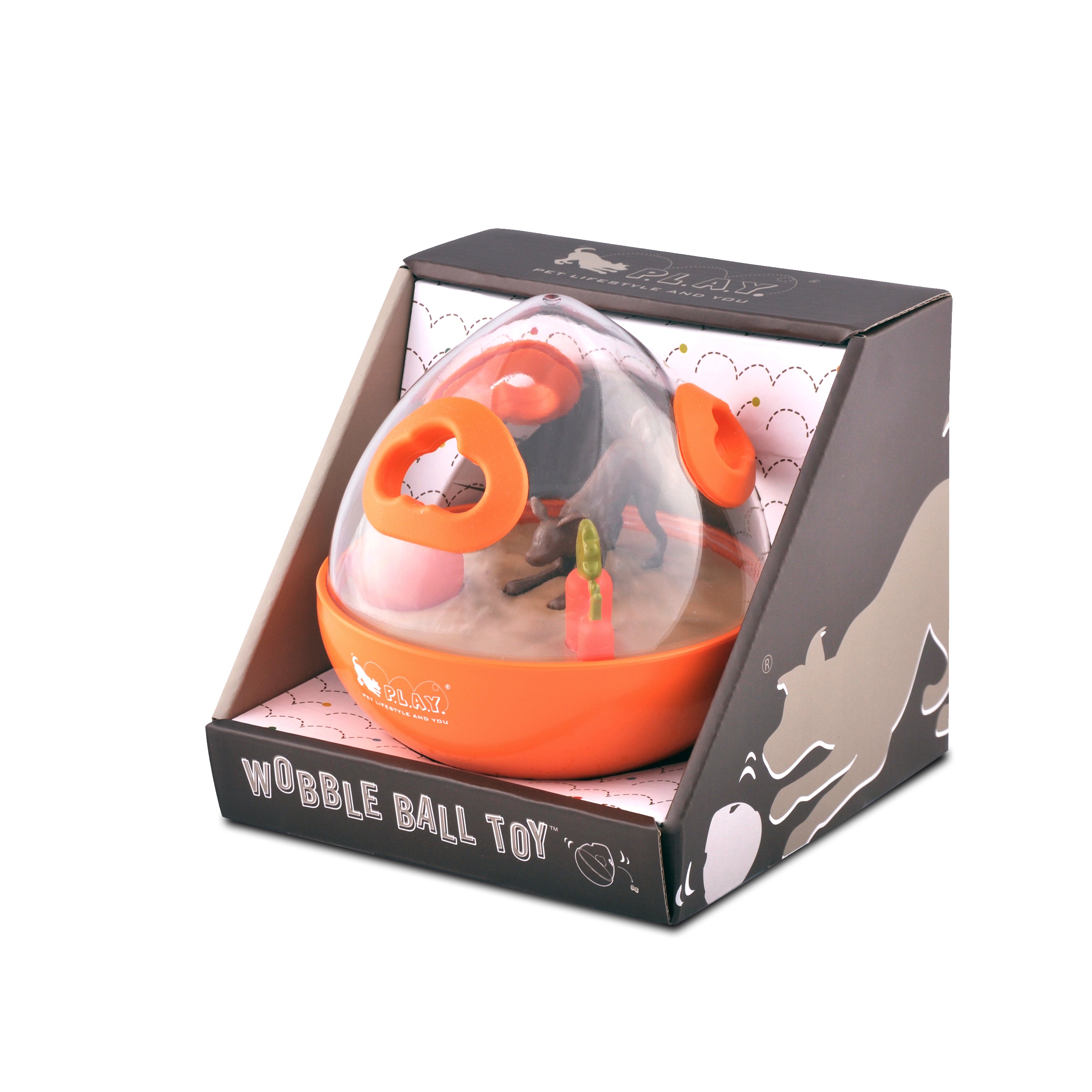 Wobble Ball Juguete Dispensador de Premios para Perros - Naranja | Pet P.L.A.Y.