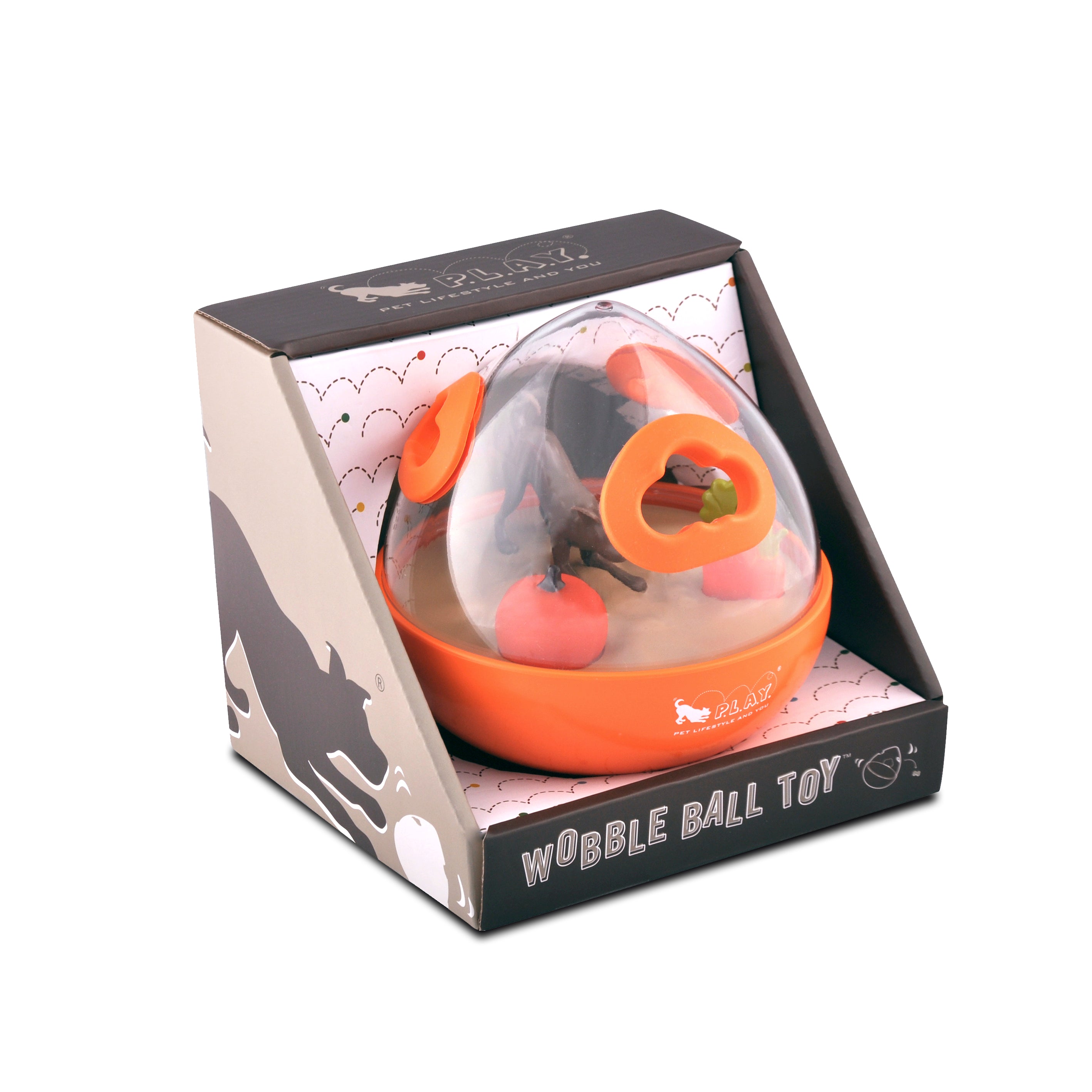 Wobble Ball Juguete Dispensador de Premios para Perros - Naranja | Pet P.L.A.Y.