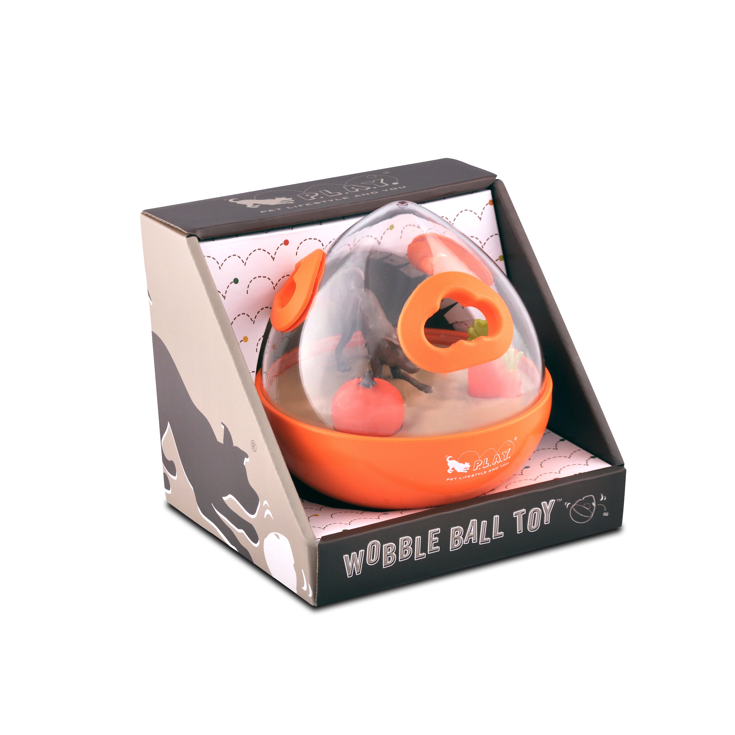 Wobble Ball Juguete Dispensador de Premios para Perros - Naranja | Pet P.L.A.Y.