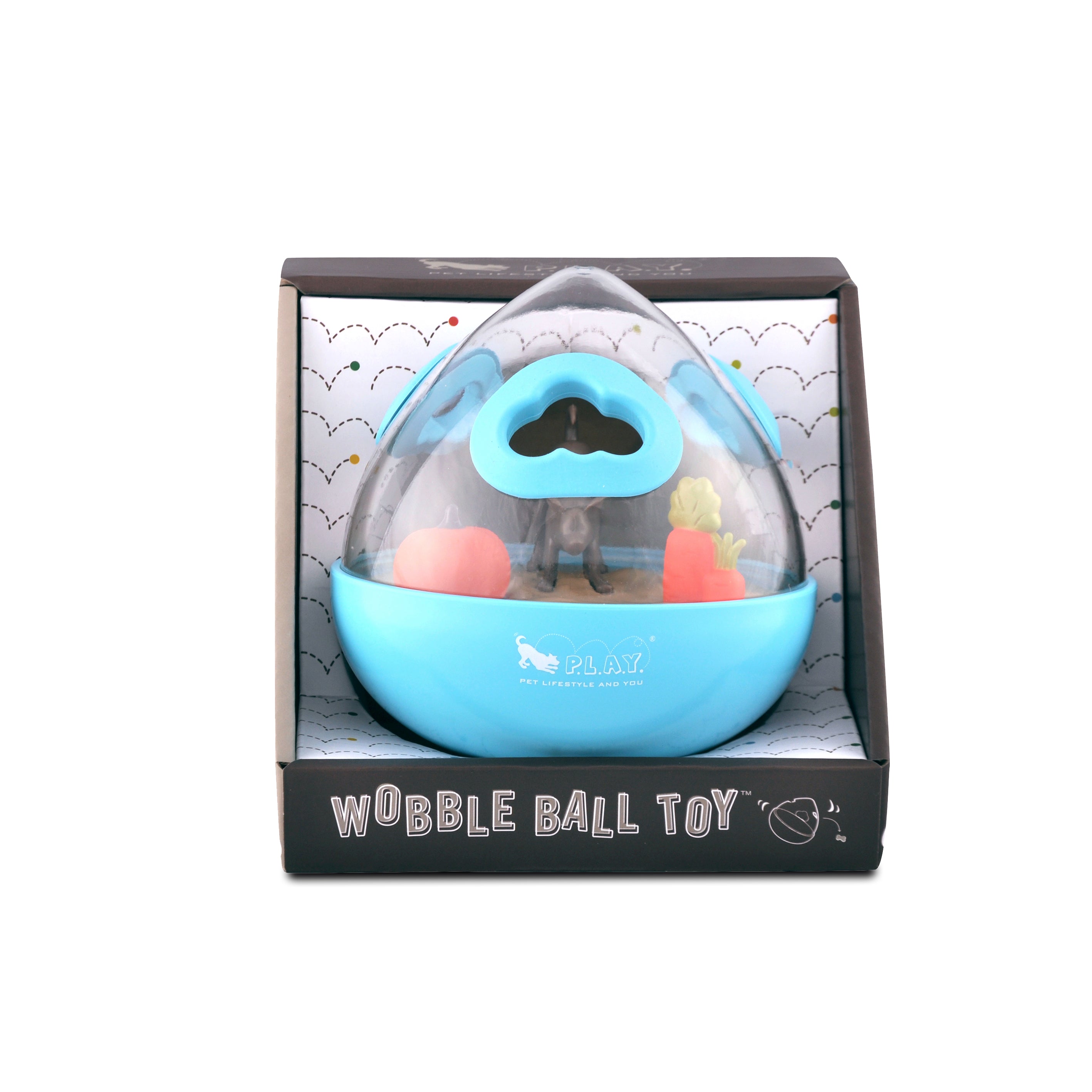 Wobble Ball Juguete Dispensador de Premios para Perros - Azul | Pet P.L.A.Y.