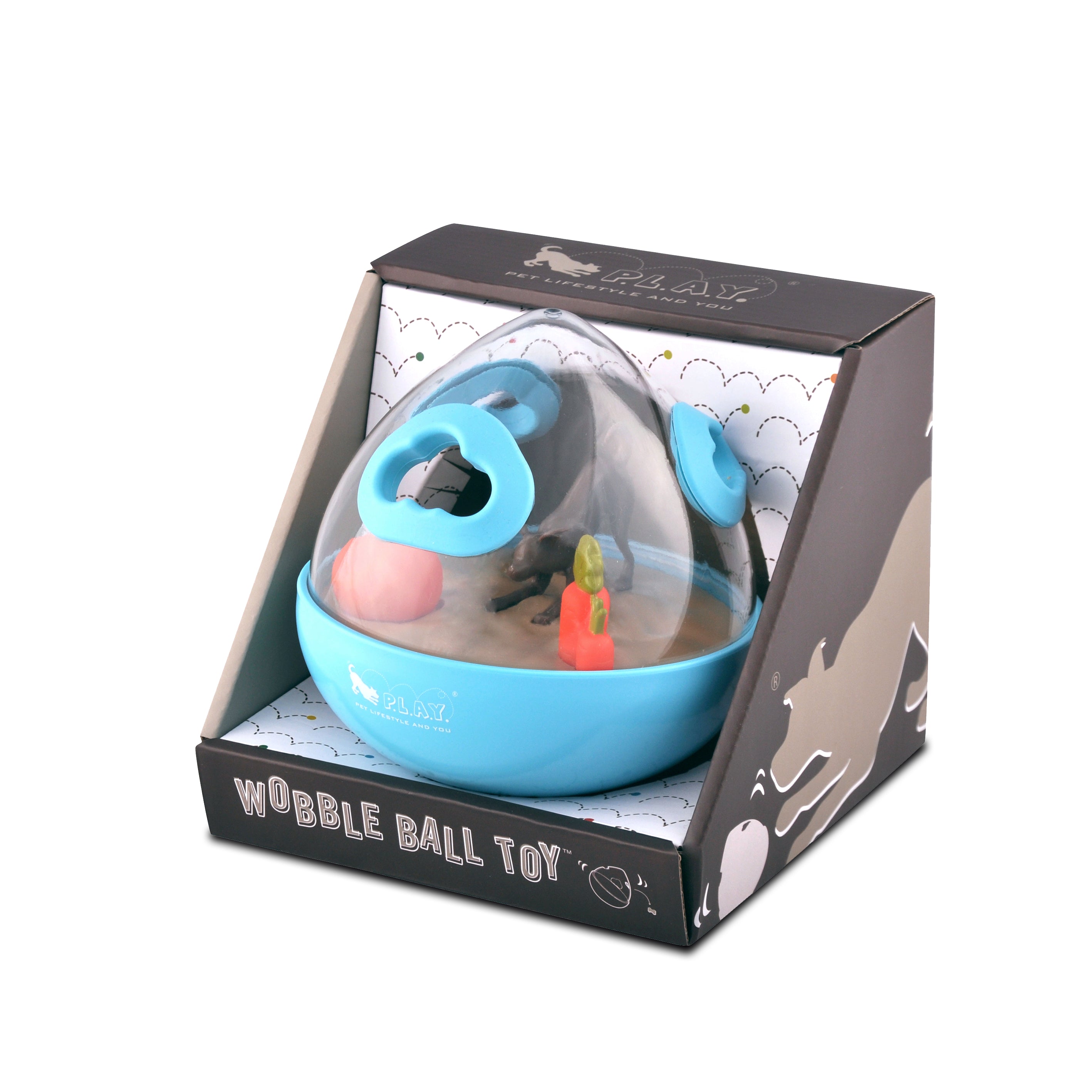 Wobble Ball Juguete Dispensador de Premios para Perros - Azul | Pet P.L.A.Y.