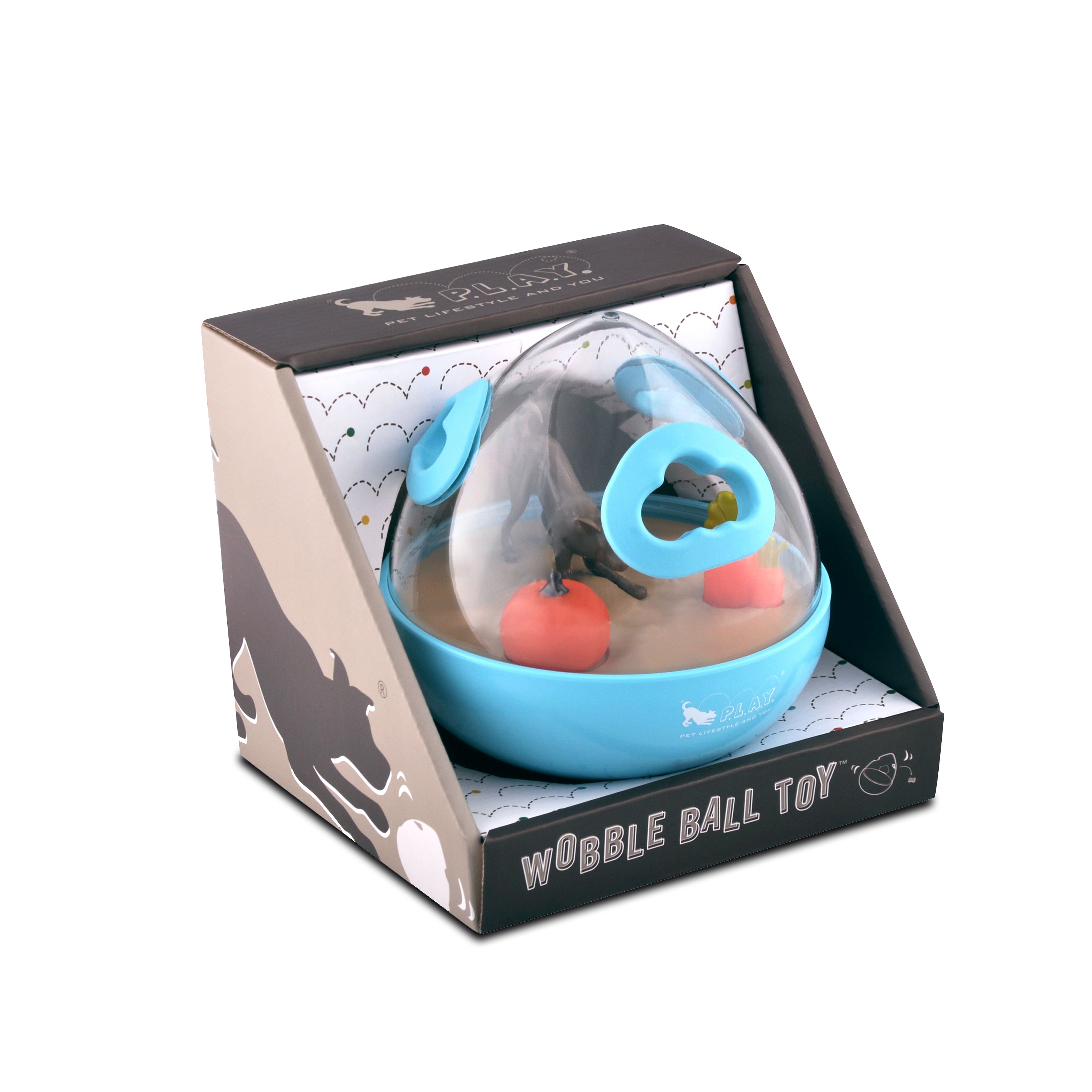 Wobble Ball Juguete Dispensador de Premios para Perros - Azul | Pet P.L.A.Y.