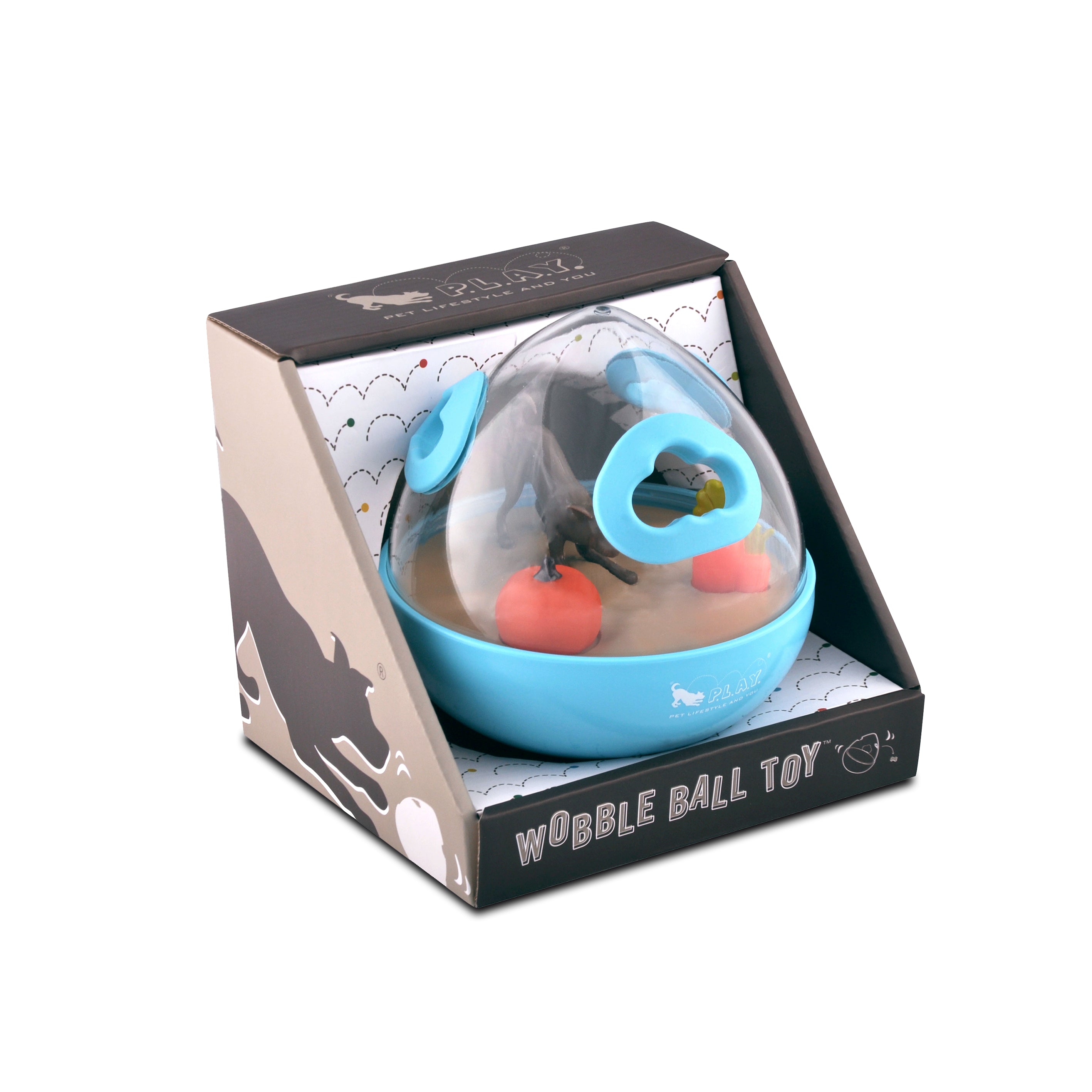 Wobble Ball Juguete Dispensador de Premios para Perros - Azul | Pet P.L.A.Y.