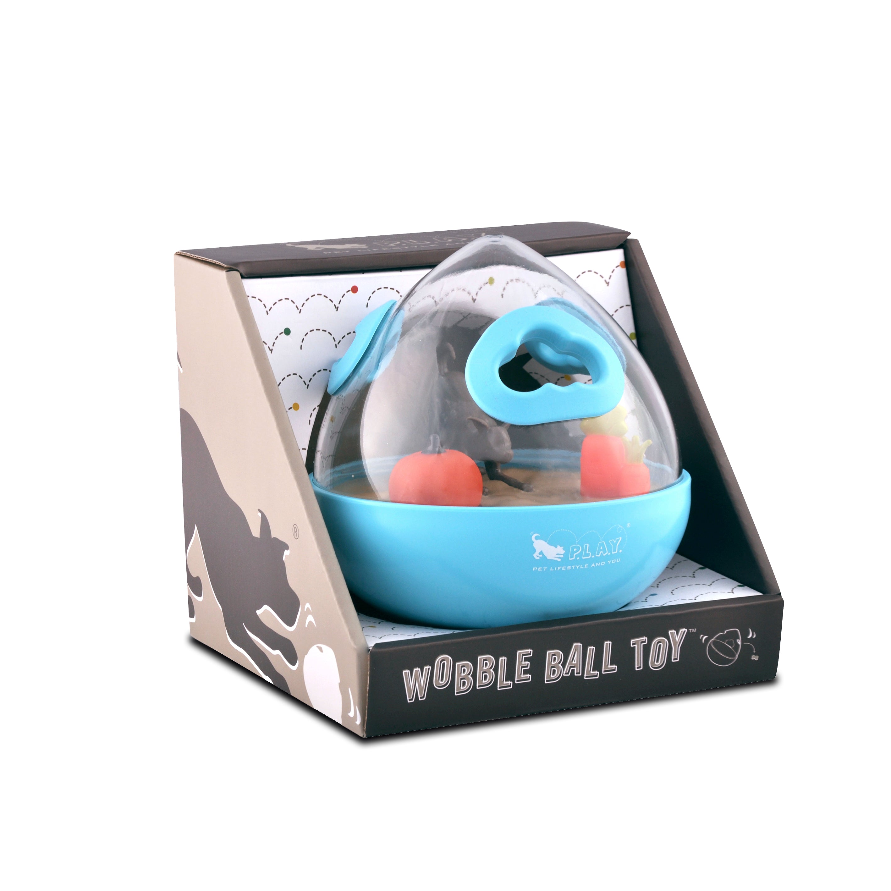 Wobble Ball Juguete Dispensador de Premios para Perros - Azul | Pet P.L.A.Y.