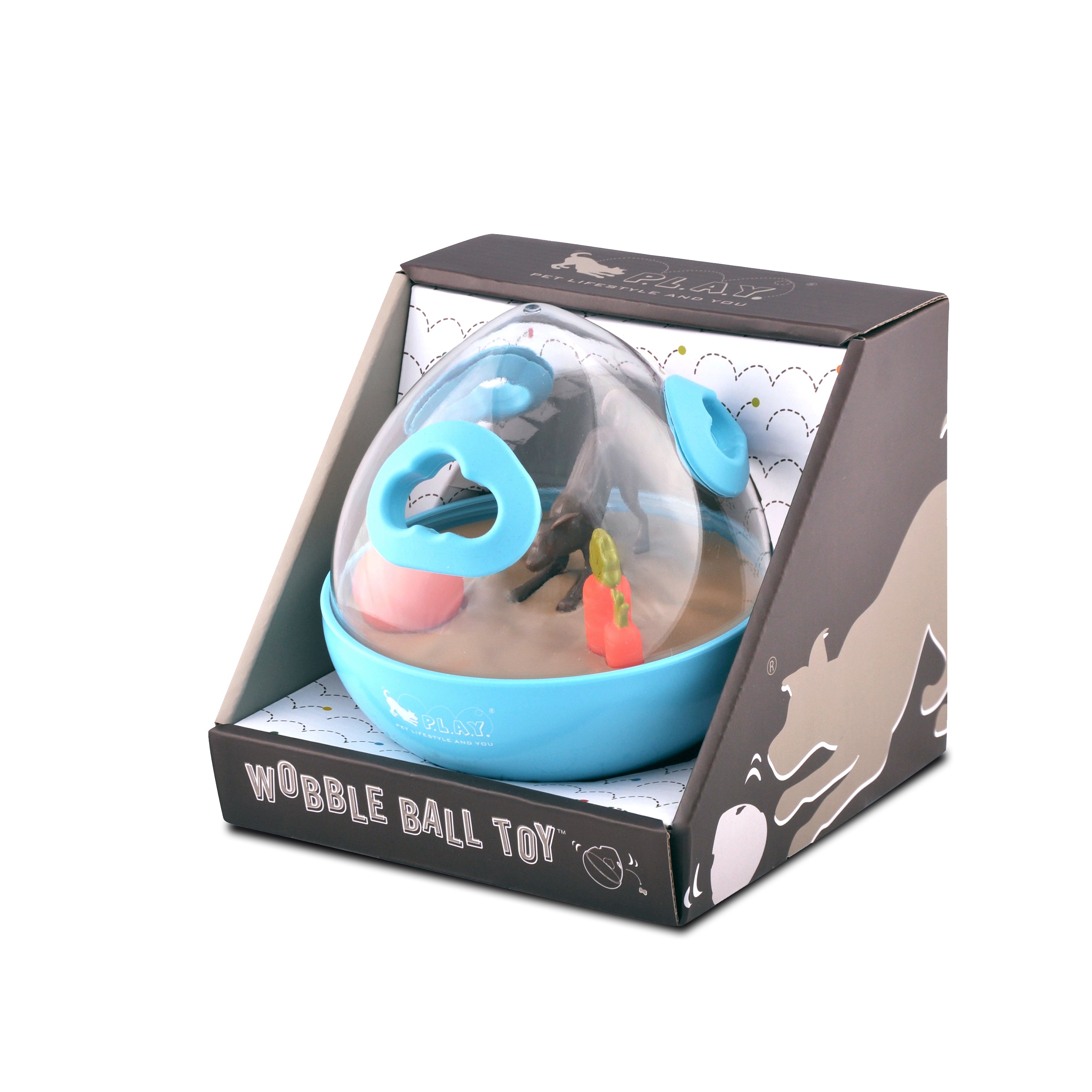 Wobble Ball Juguete Dispensador de Premios para Perros - Azul | Pet P.L.A.Y.