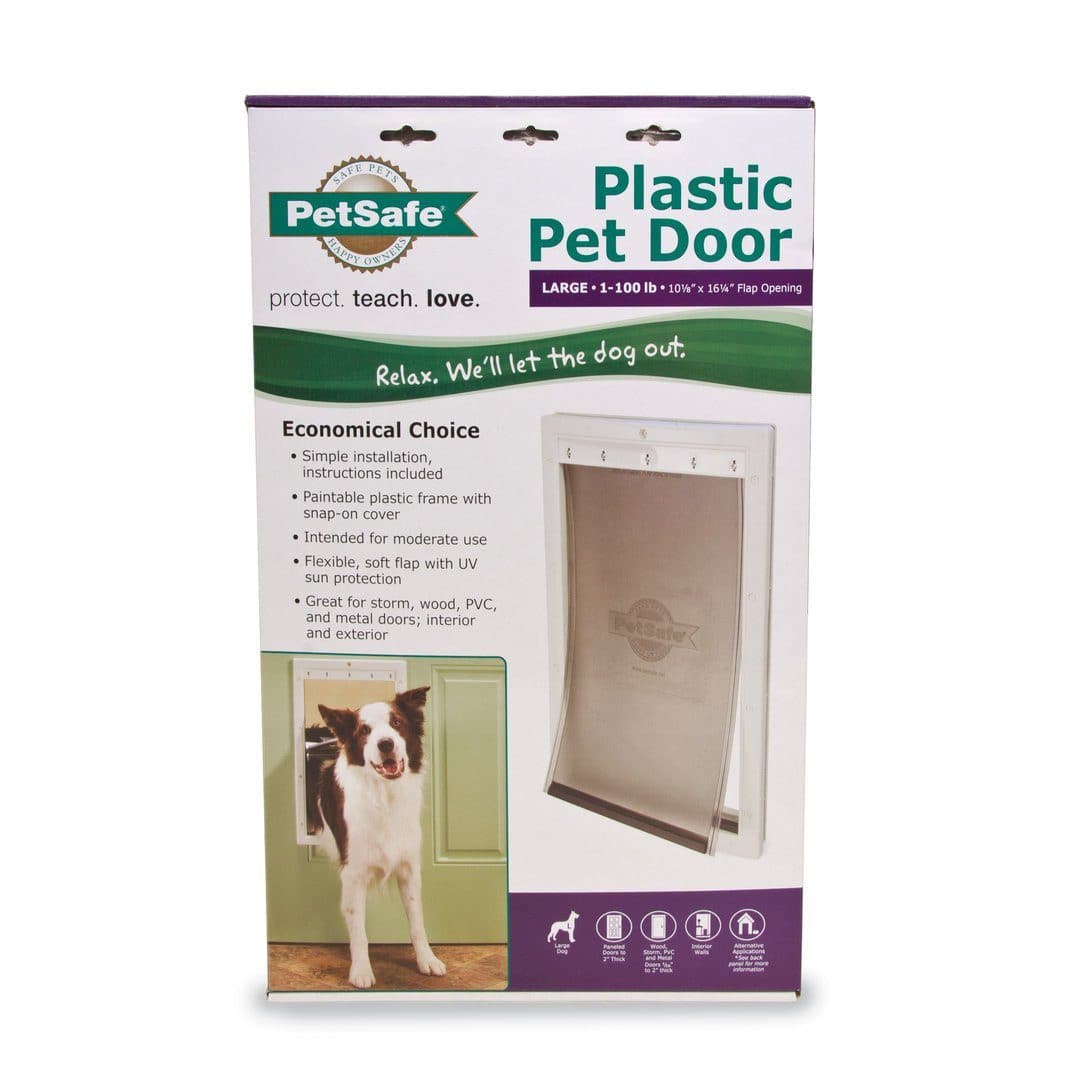 New World Brand Brand Pet Products - Puerta de acero para perros, puerta  para mascotas montada a presión protege paredes y puertas, instalación sin