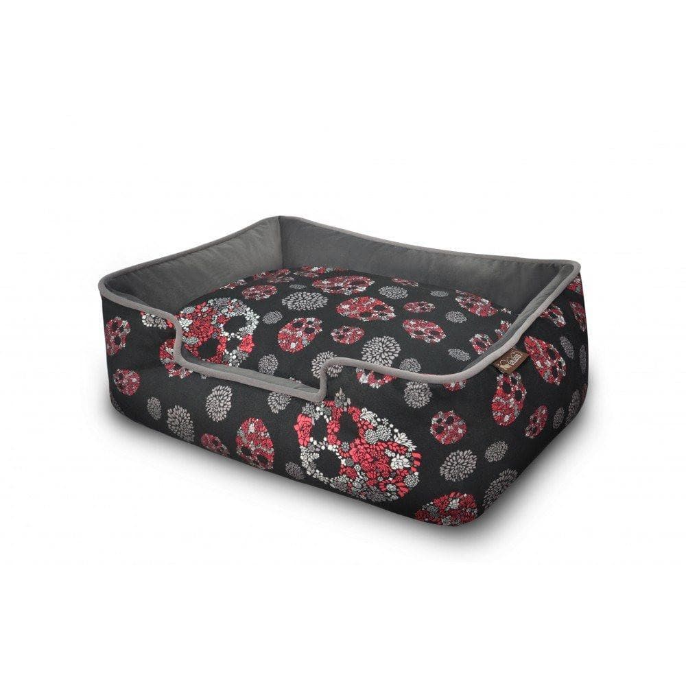 Cama Para Perros de Rosas y Calaveras Lounge Bed de Pet P.L.A.Y.